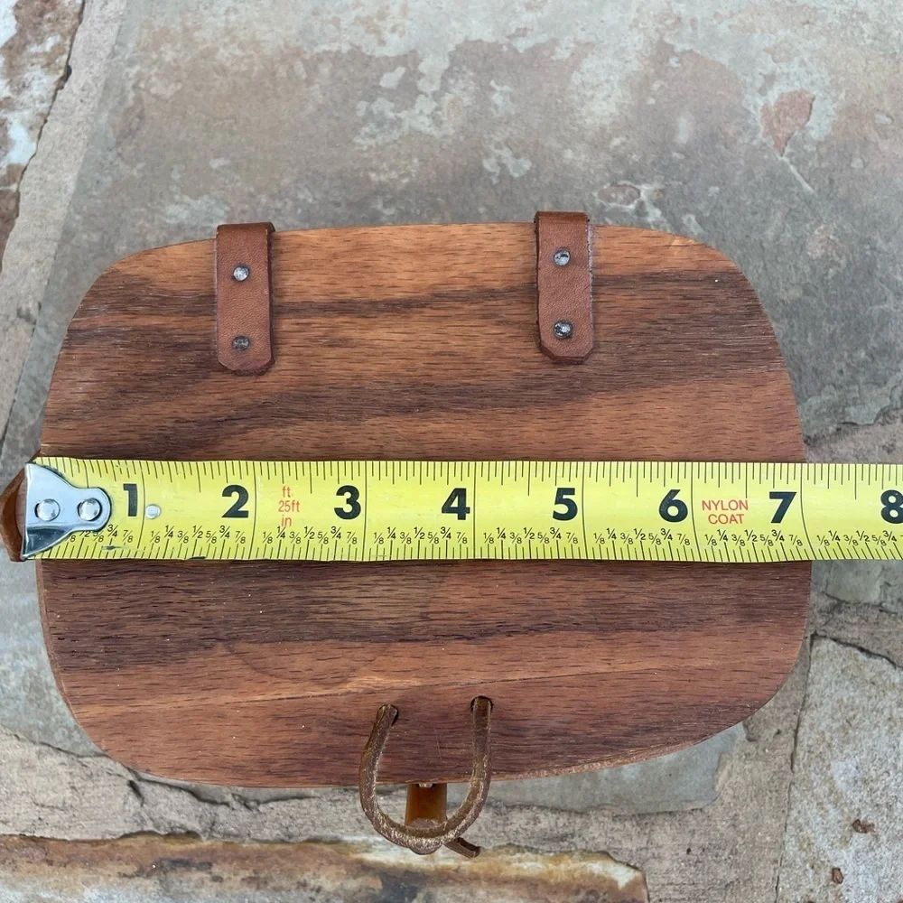 Vintage 80's Longaberger Handwoven Wood Small Lidded Basket 7” X 5” X 4”